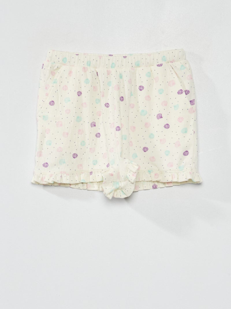 Short de punto de crepé BLANCO - Kiabi