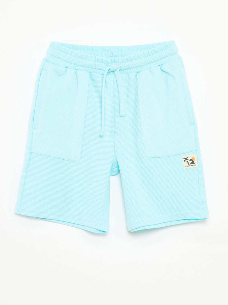 Short de punto de fantasía con 2 bolsillos Azul - Kiabi