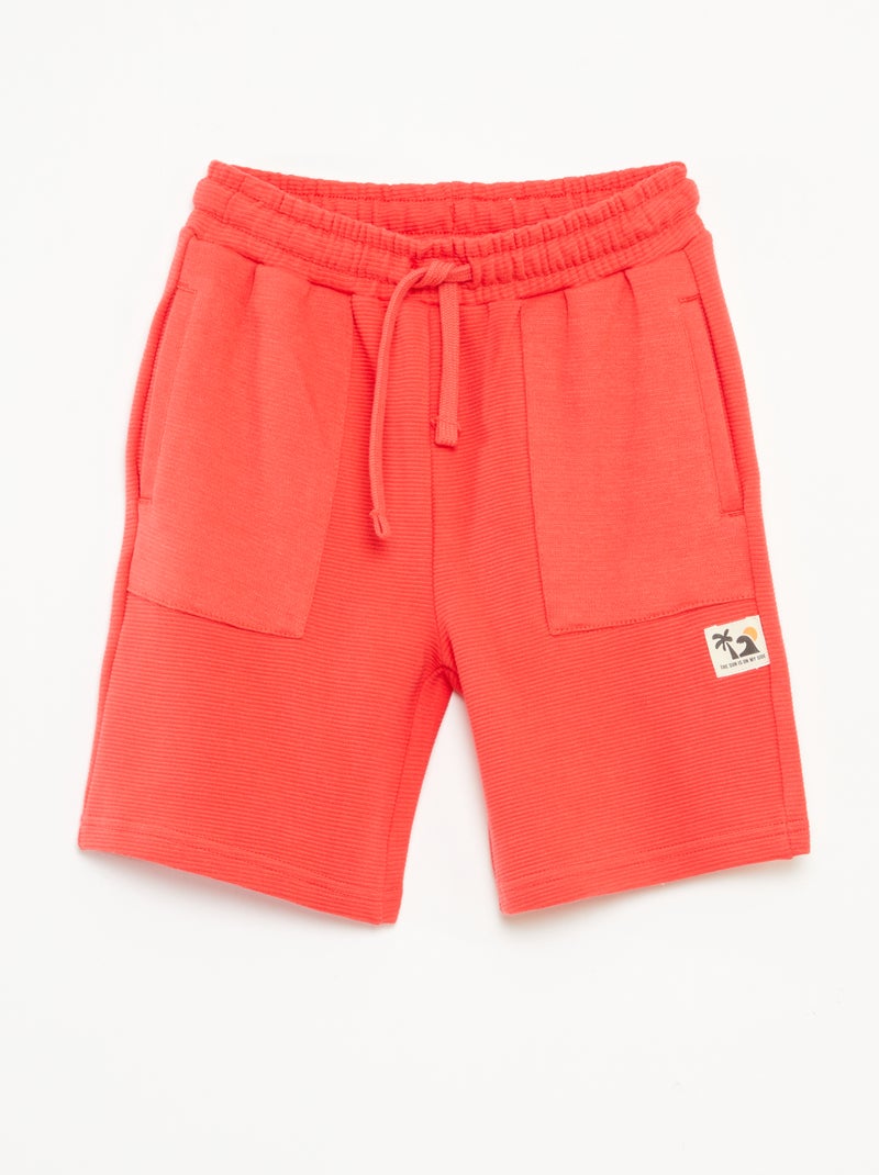 Short de punto de fantasía con 2 bolsillos Rojo - Kiabi