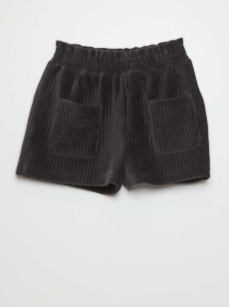 Short de punto de terciopelo NEGRO - Kiabi