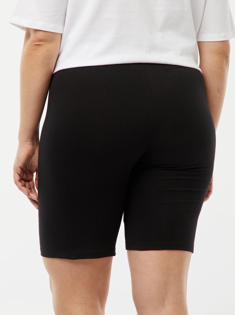 Short de punto elástico negro - Kiabi