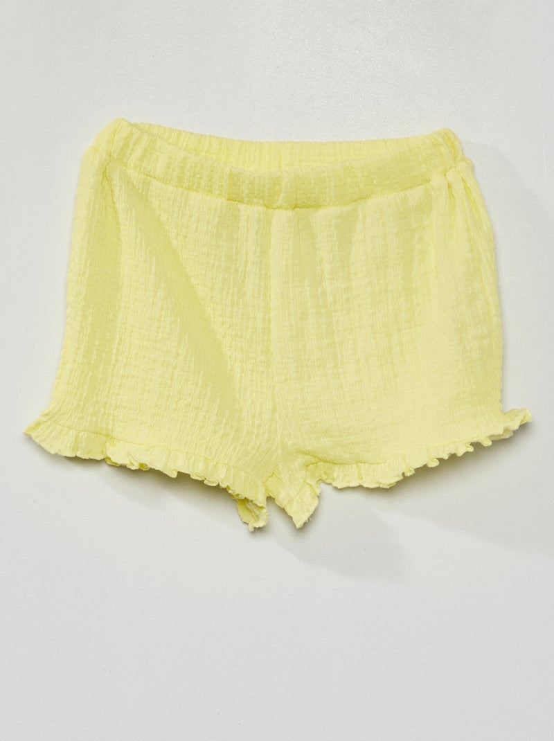 Short de punto fruncido AMARILLO - Kiabi