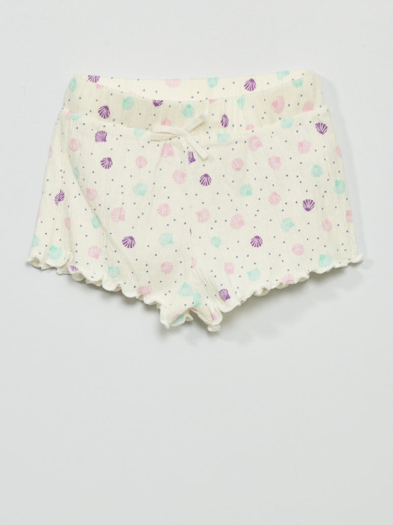 Short de punto fruncido BLANCO - Kiabi