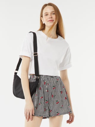 Short de punto gofrado con estampado