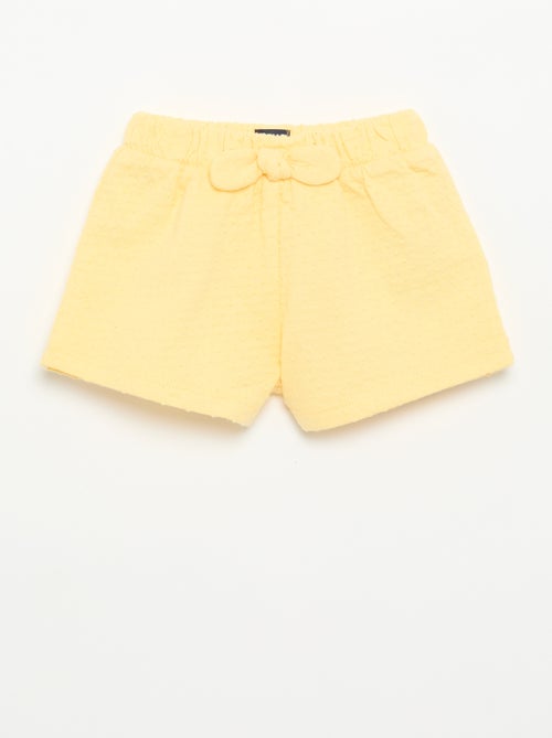 Short de punto jacquard con lazo - Kiabi