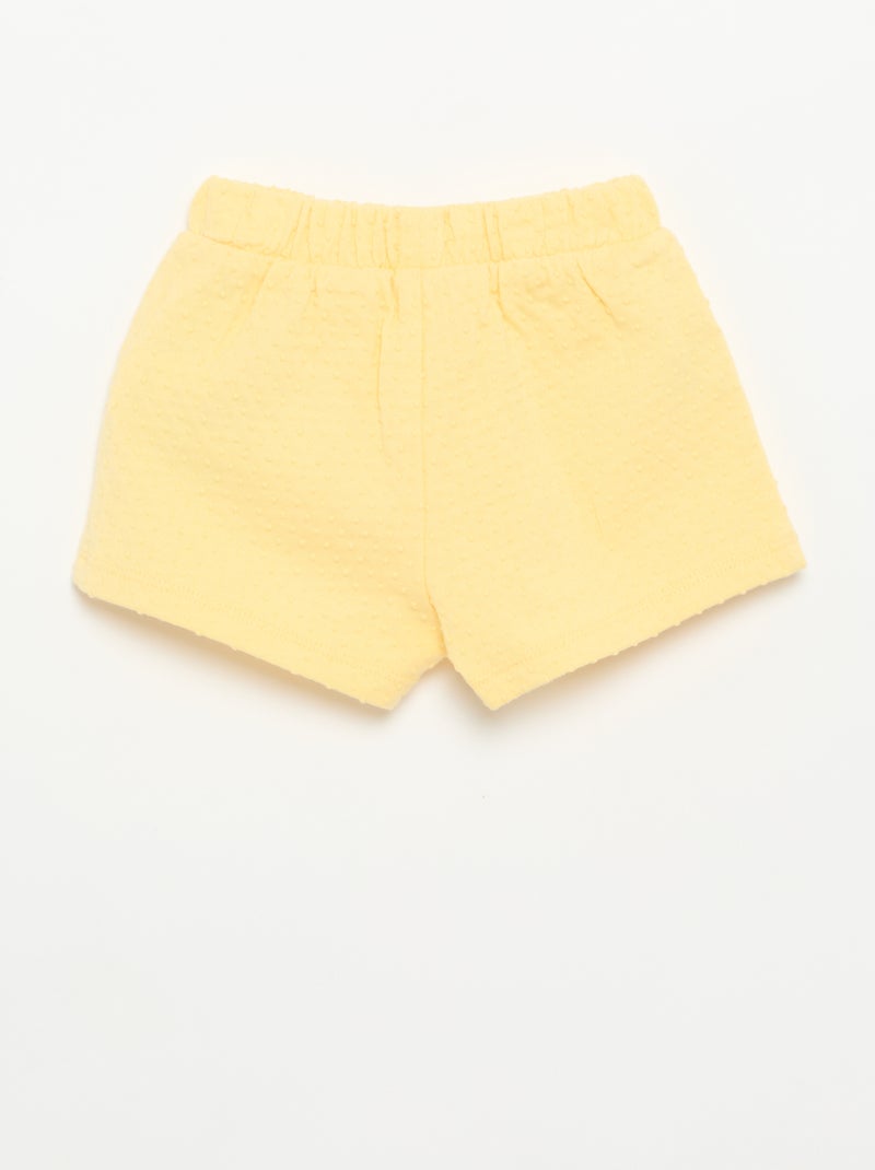 Short de punto jacquard con lazo Amarillo - Kiabi