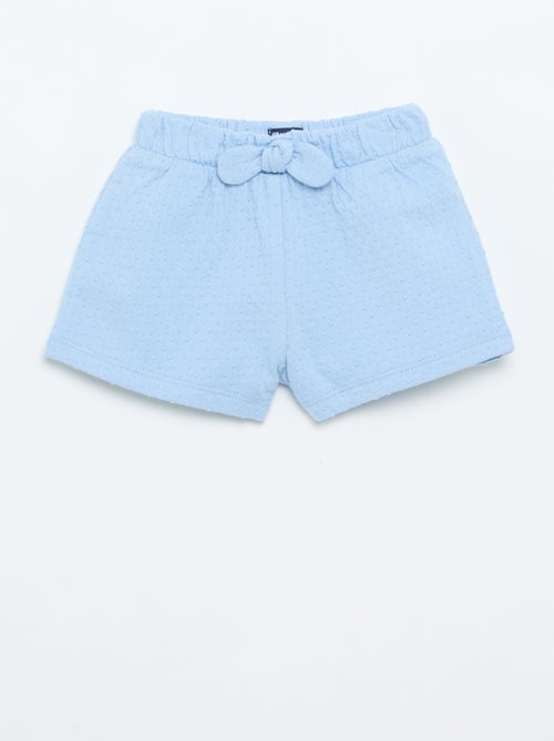 Short de punto jacquard con lazo - Kiabi