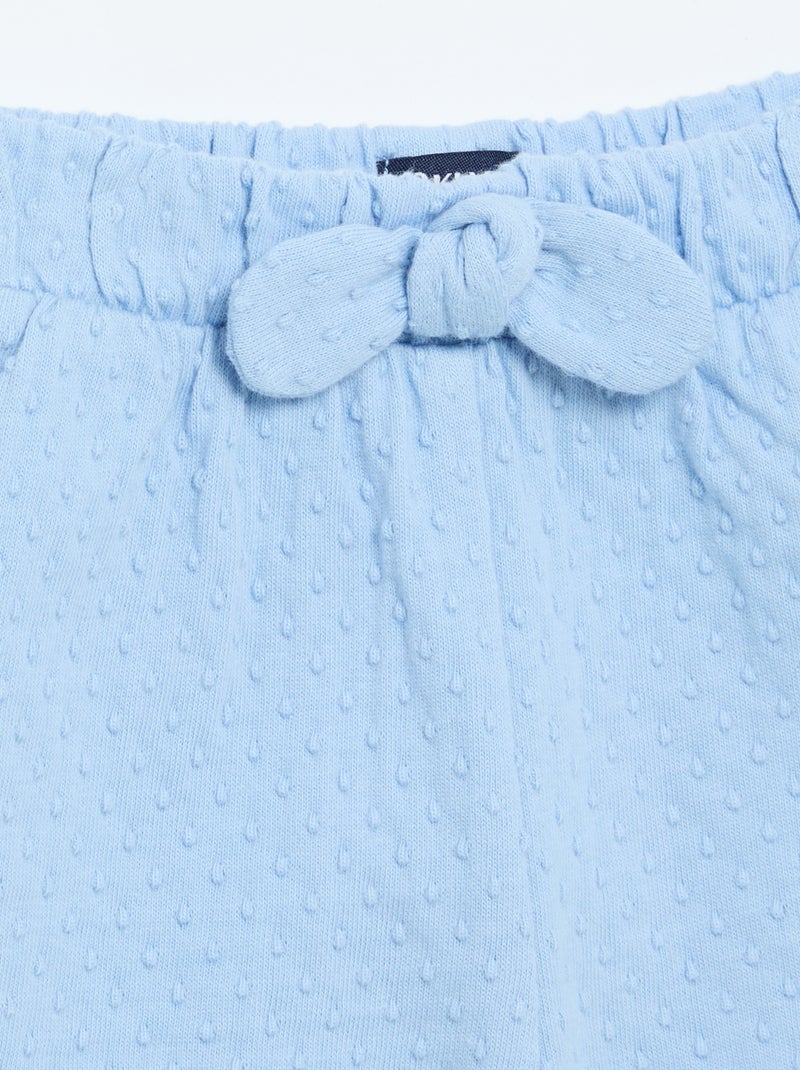 Short de punto jacquard con lazo Azul - Kiabi