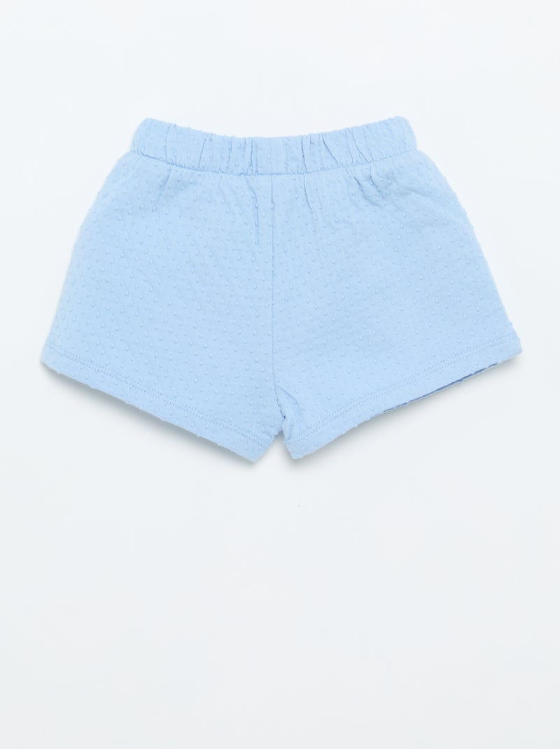 Short de punto jacquard con lazo Azul - Kiabi