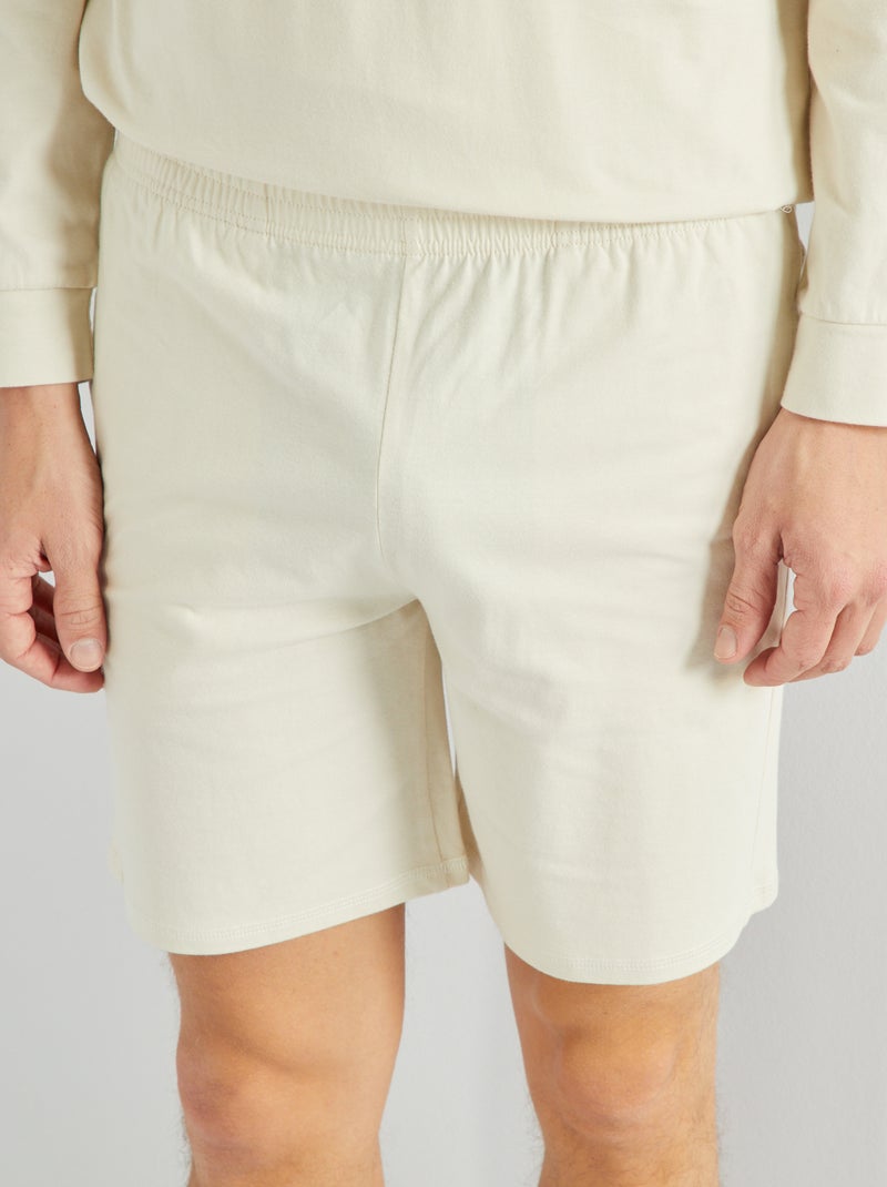 Short de punto liso beige - Kiabi