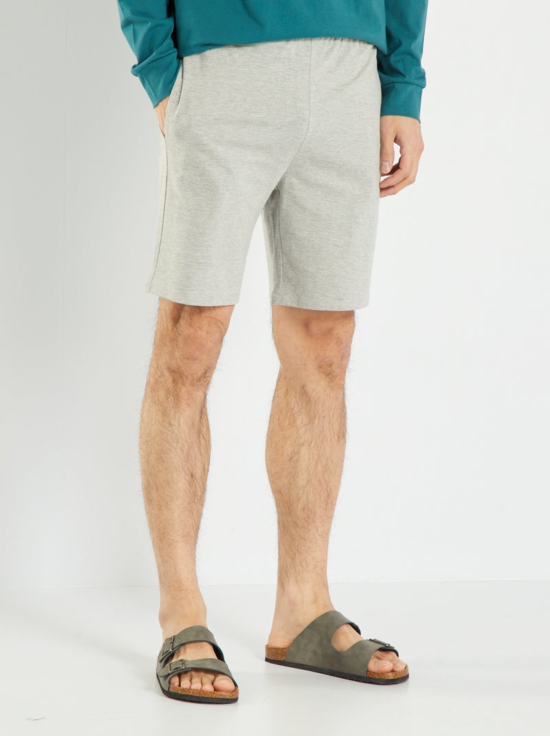 Short de punto liso gris - Kiabi