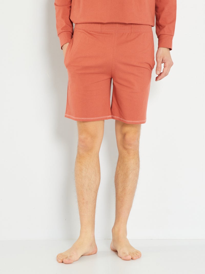 Short de punto liso naranja - Kiabi