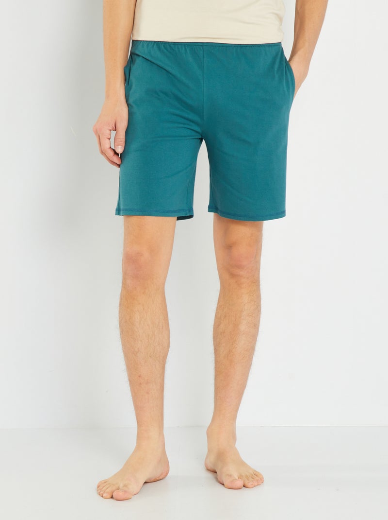 Short de punto liso verde - Kiabi