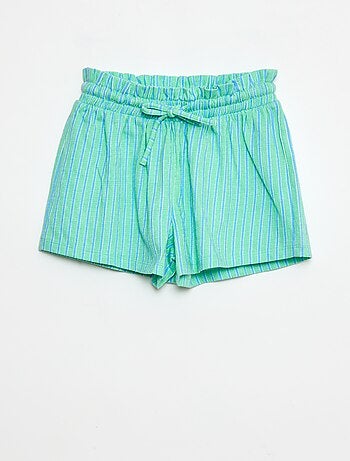 Pantalón corto de rayas en punto crepé