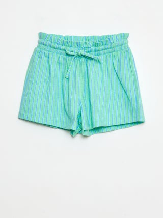Short de rayas en punto crepé