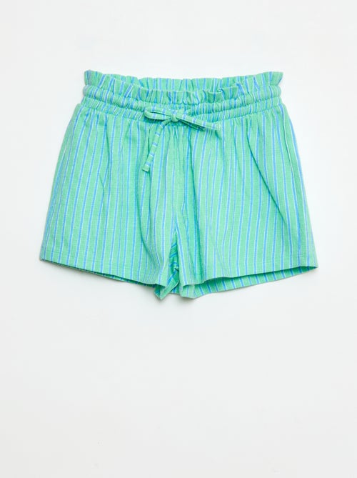 Short de rayas en punto crepé - Kiabi