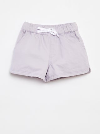 Short de sarga con cintura elástica