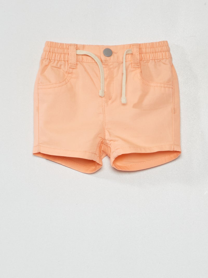 Short de sarga de algodón NARANJA - Kiabi