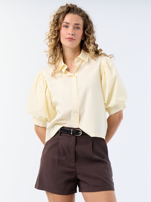 Short de sarga liso con 2 bolsillos - Kiabi