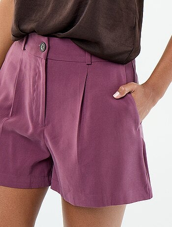 Short de sarga liso con 2 bolsillos