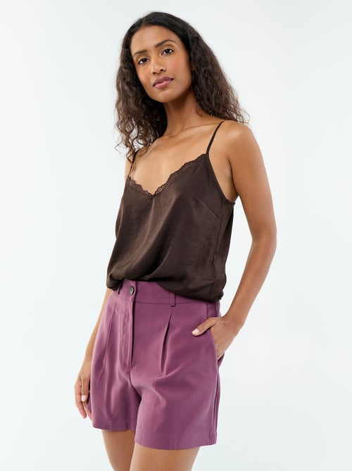Short de sarga liso con 2 bolsillos - Kiabi