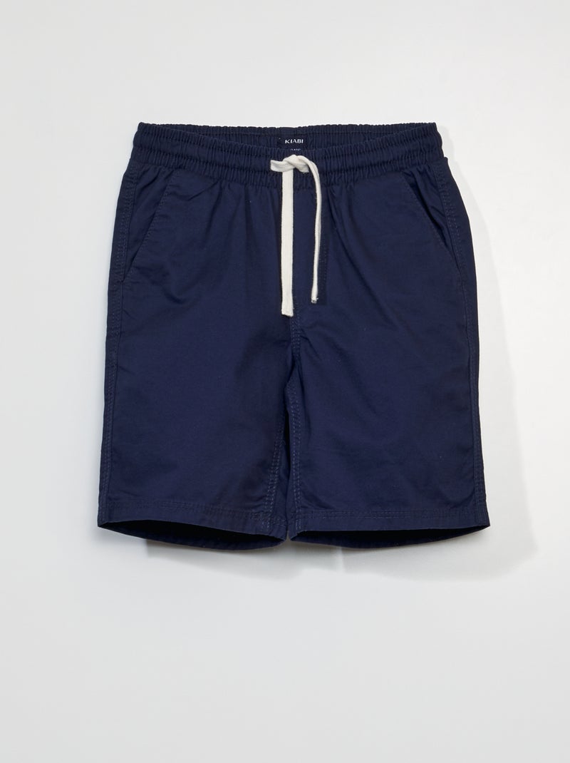 Short de sarga liso NEGRO - Kiabi