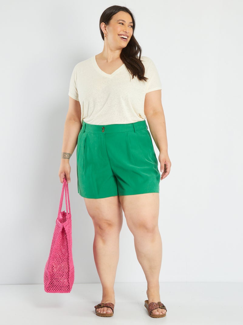 Short de sarga Verde - Kiabi