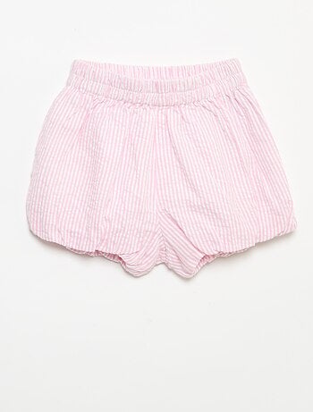 Short de seersucker a rayas