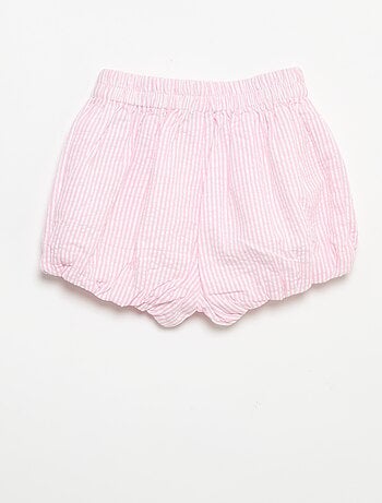 Short de seersucker a rayas