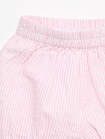 Short de seersucker a rayas