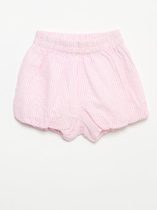 Short de seersucker a rayas - Kiabi Short de seersucker a rayas - Kiabi