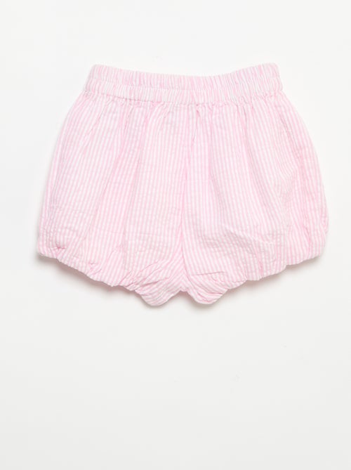 Short de seersucker a rayas - Kiabi Short de seersucker a rayas - Kiabi