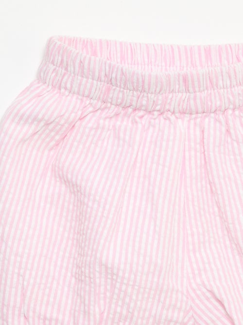 Short de seersucker a rayas - Kiabi Short de seersucker a rayas - Kiabi