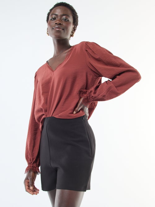 Short de talle alta liso - Kiabi