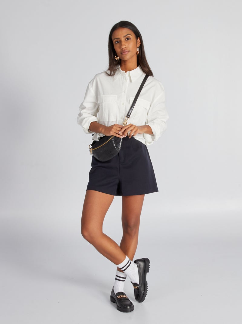 Short de talle alto AZUL - Kiabi
