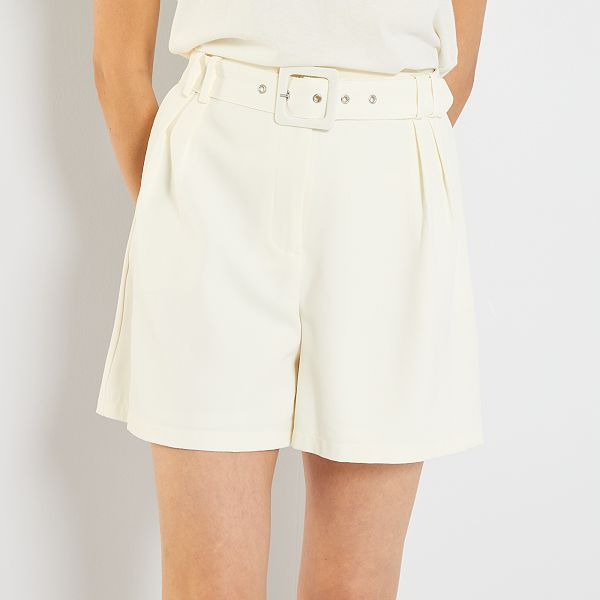 Short de talle alto Mujer talla 34 a 48 - blanco nieve - Kiabi - 15,00€