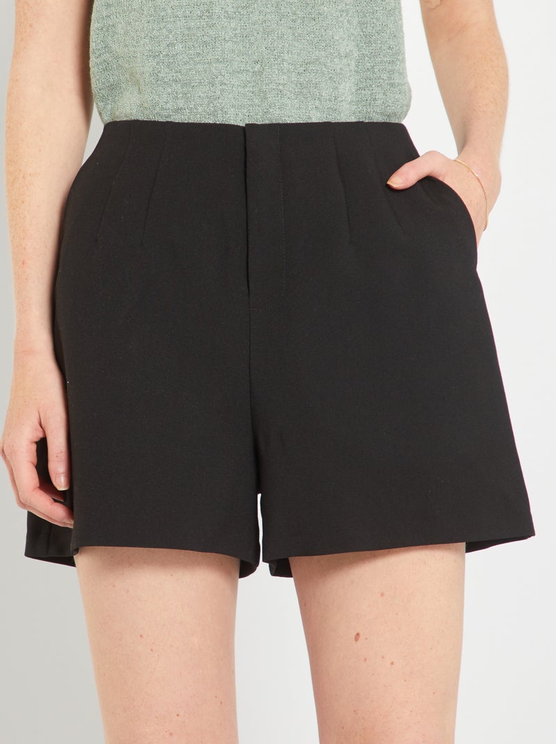 Short de talle alto tipo smart negro - Kiabi