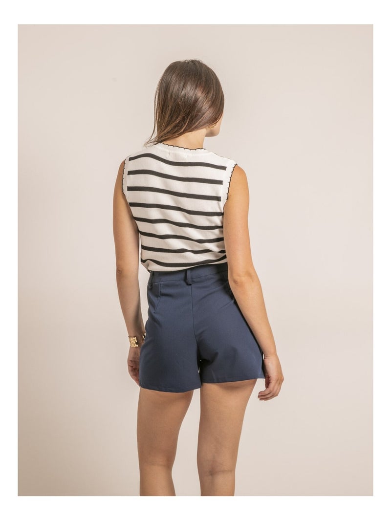 Short de talle alto XOPERTA Azul marino - Kiabi