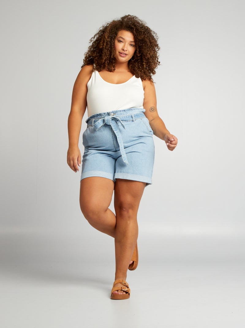Short de tiro alto AZUL - Kiabi