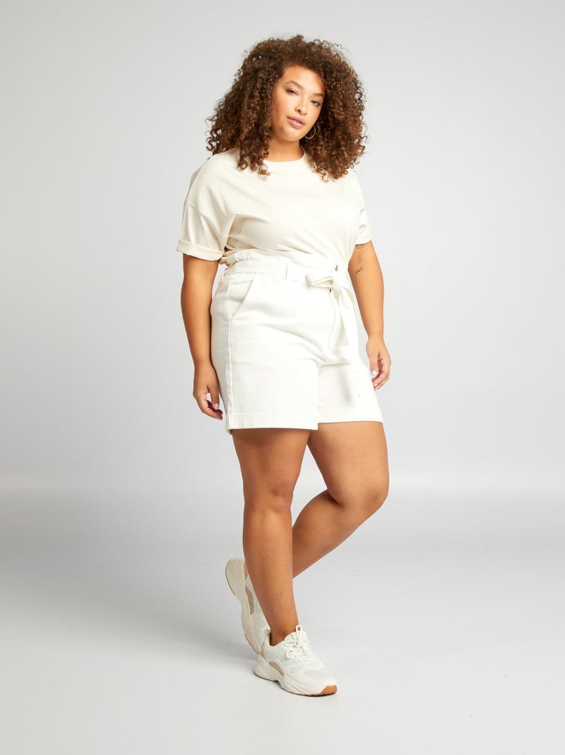 Short de tiro alto BLANCO - Kiabi