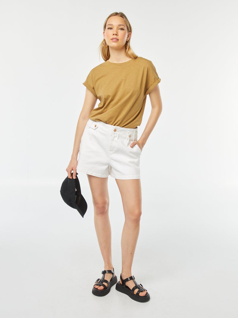 Short de tiro alto BLANCO - Kiabi