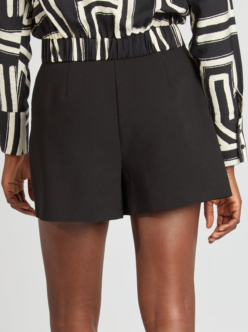 Short de tiro alto negro - Kiabi