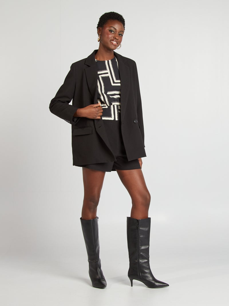 Short de tiro alto negro - Kiabi