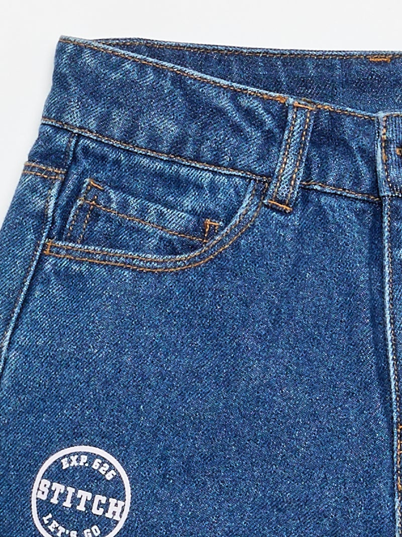Short de vaquero "Stitch" Azul - Kiabi