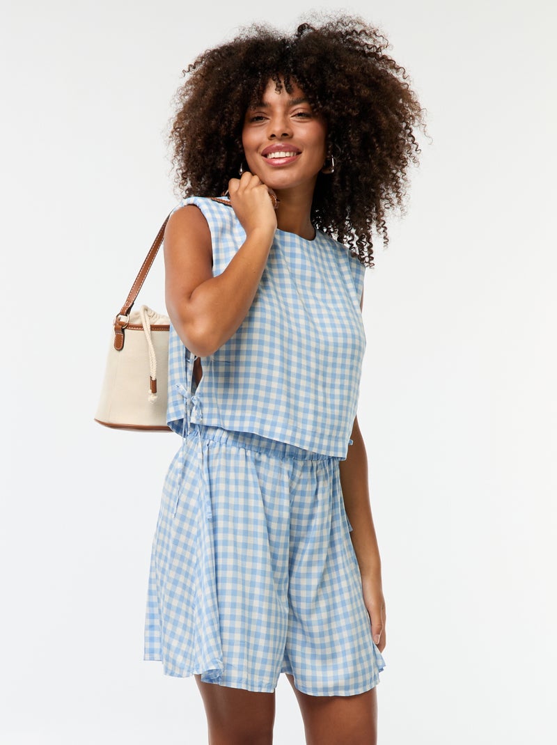 Short de vichy ligero Azul - Kiabi