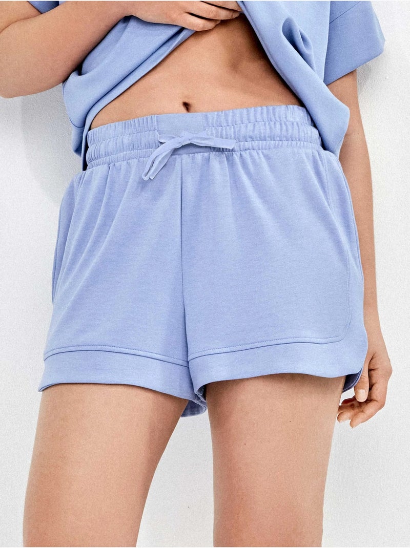 Short deportivo ajustable en tejido extra suave Azul - Kiabi
