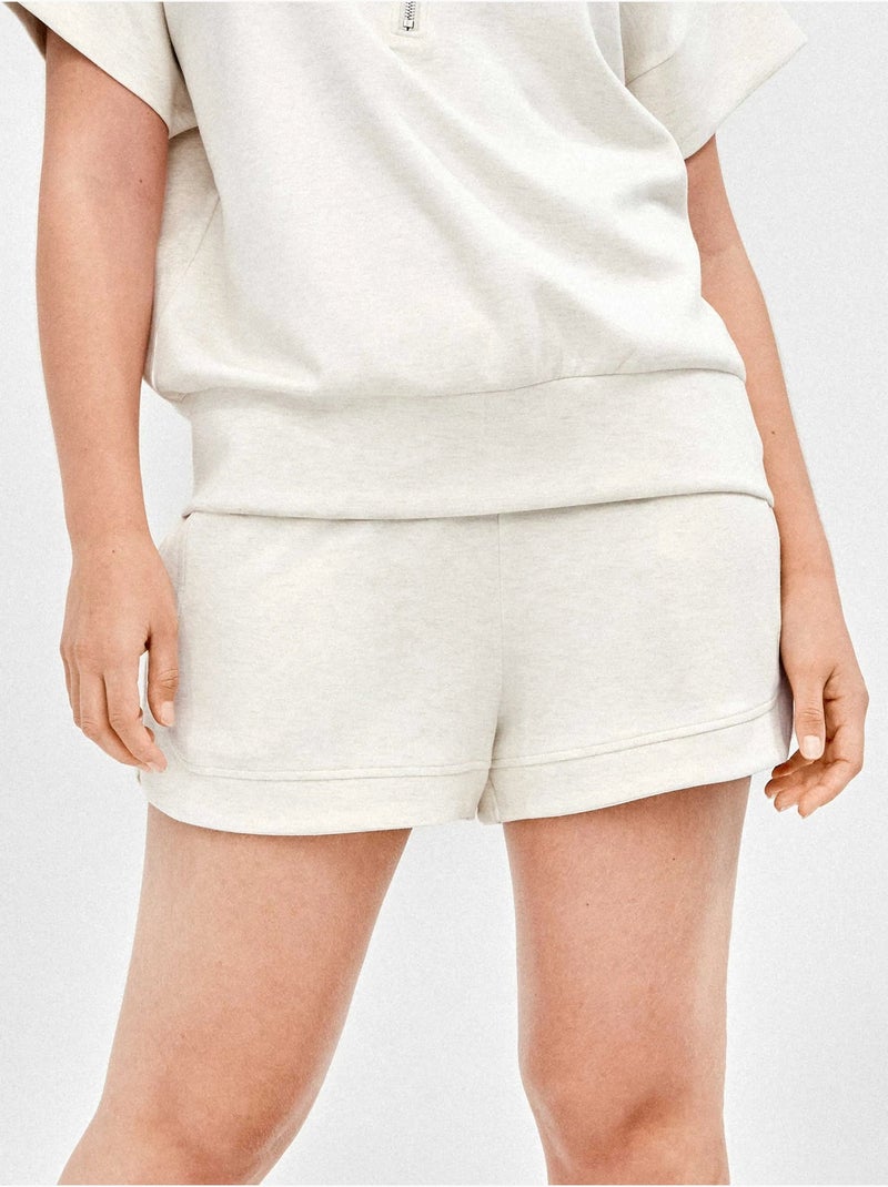 Short deportivo ajustable en tejido extra suave Beige - Kiabi