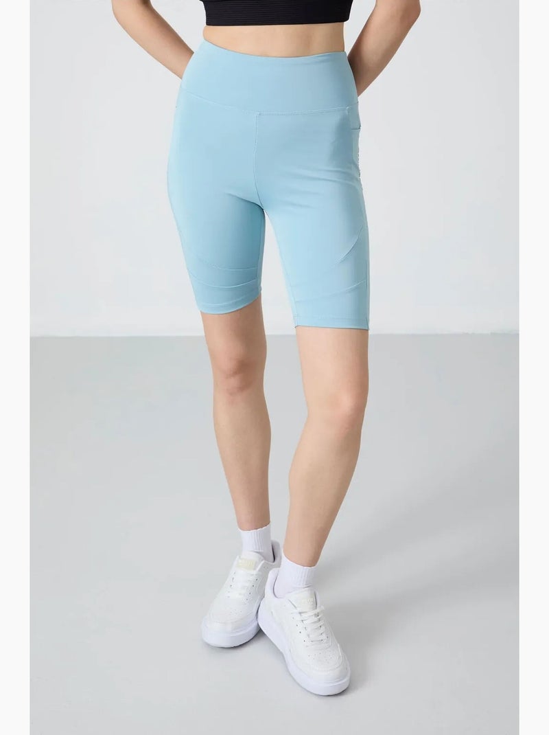 Short deportivo ciclista de tiro alto tommy Azul cielo - Kiabi