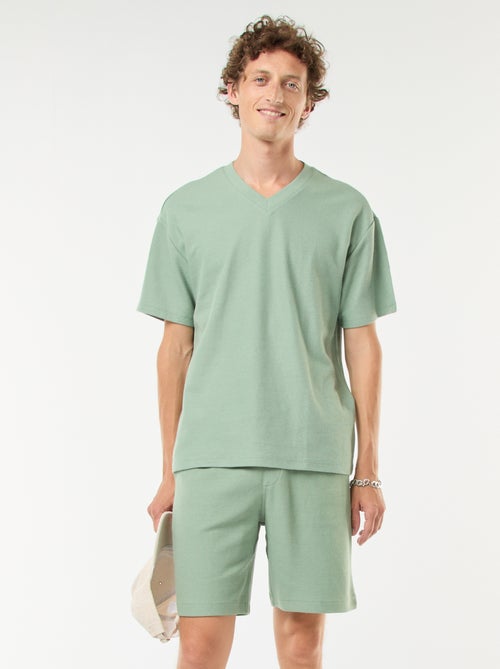 Short deportivo con bolsillos de punto - Kiabi