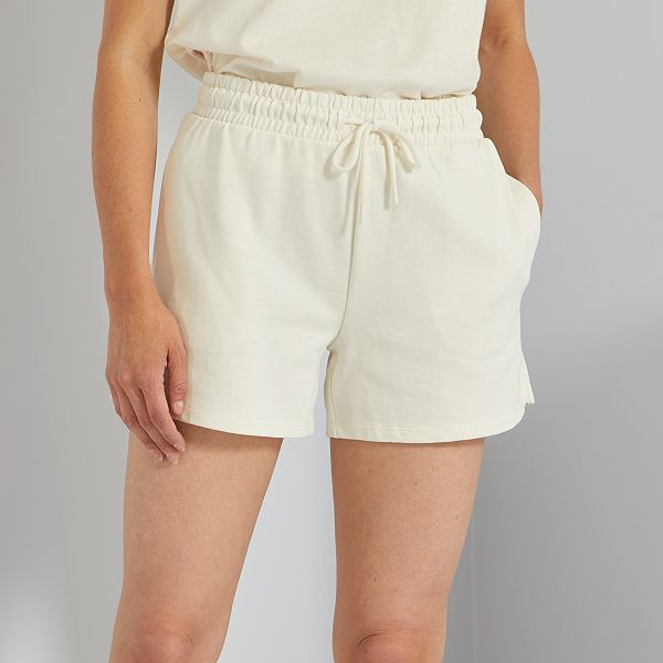Short deportivo de felpa Mujer talla 34 a 48 - BLANCO - Kiabi - 6,00€